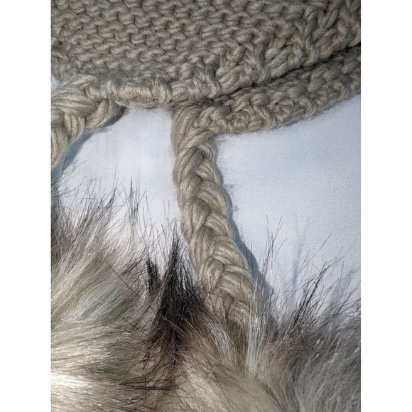 David and Young Winter Ear Flap Pom Pom Faux Fur‎ Knit Beanie Hat - Picture 4 of 5